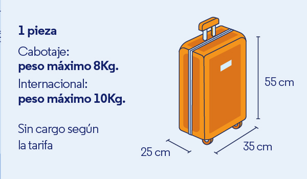 medidas de valijas para cabina de avion